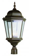  51001 SWI - Classical Collection, Traditional Metal and Beveled Glass, Post Mount 3-Light Lantern Head